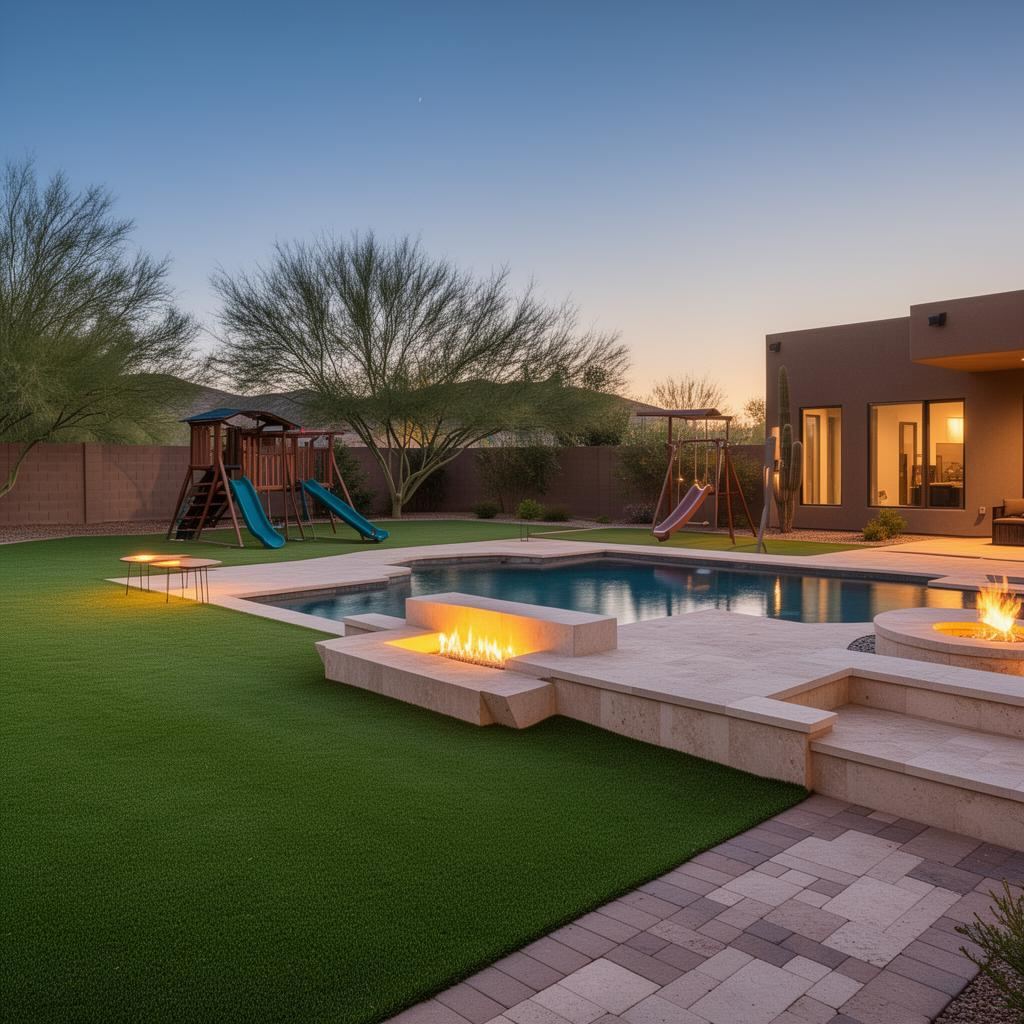 Gilbert Family Pool & Turf — Pool + Turf + Pavers in Gilbert, AZ